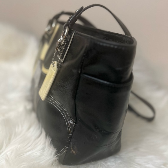Coach Black Leather Tote Bag - Picture 3 of 12